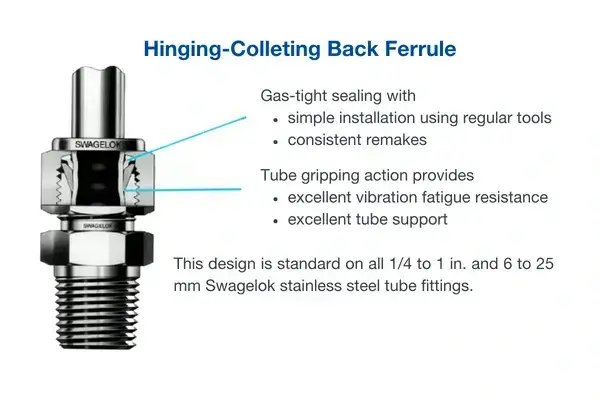 Swagelok PTFE Ferrule Set (1 Front Ferrule/1 Back Ferrule) for 1/8 in. Tube Fitting, Order in multiples of 10
