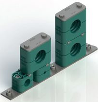FKB GmbH Feinwerktechnik Kunststoffverarbeitung Beleuchtungstechnik Tube Clamp Series A: Light Series, Tube Clamp Series B: Twin-tube Clamps, Tube Clamp Series C: Heavy Series