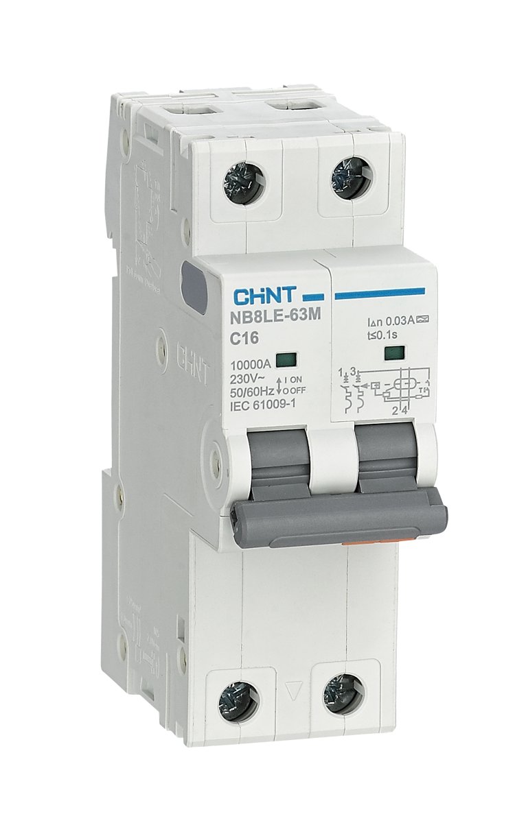 Chint Disjuntor Diferencial Residual (DDR) NB8LE-63M com proteção contra sobrecorrente (eletrônico)