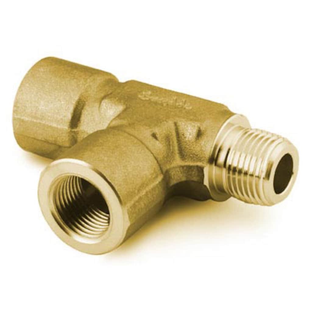 Swagelok Brass Pipe Fitting, Street Tee, 1/2 in. Female NPT x 1/2 in. Male NPT x 1/2 in. Female NPT