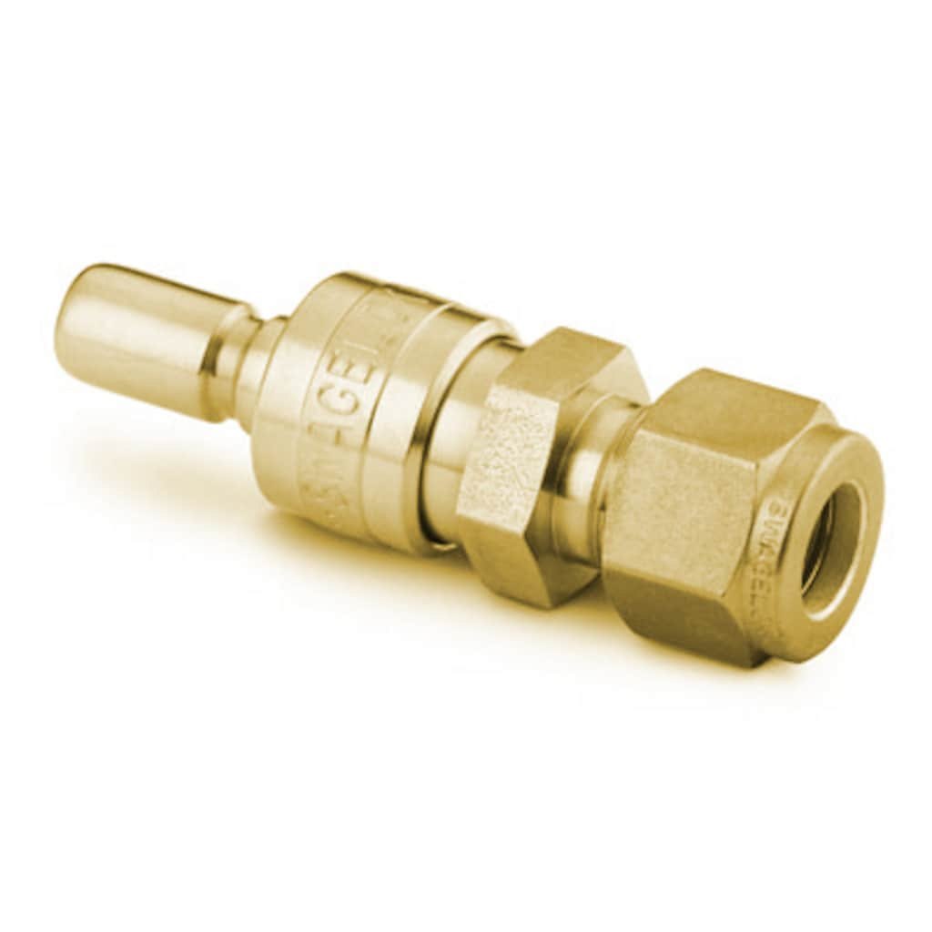 Swagelok Schnellkupplungsstecker, Messing, nicht absperrend, Cv 0,3, 6 mm Swagelok Rohrverschraubung