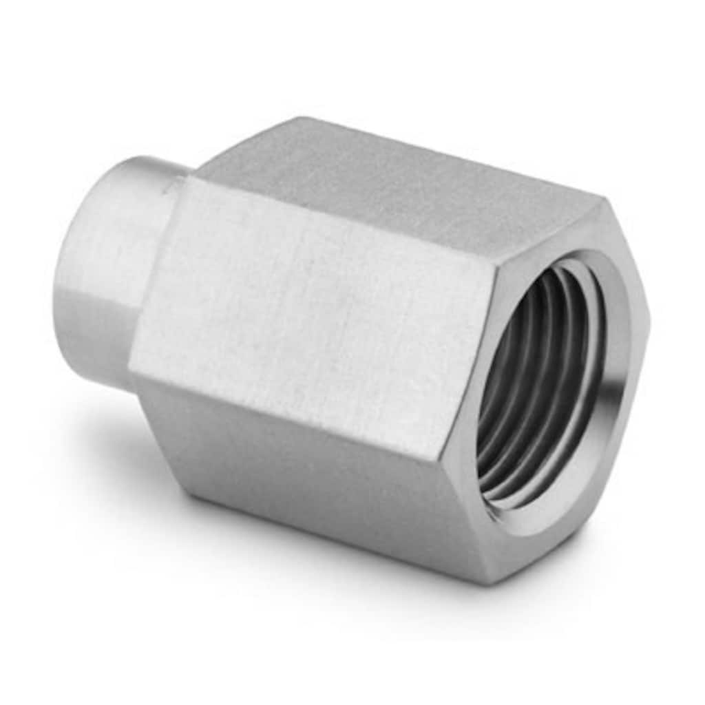 Swagelok 316 Stainless Steel Tube Socket Weld Female Connector, 1/2 in. OD x 3/8 in. Female NPT