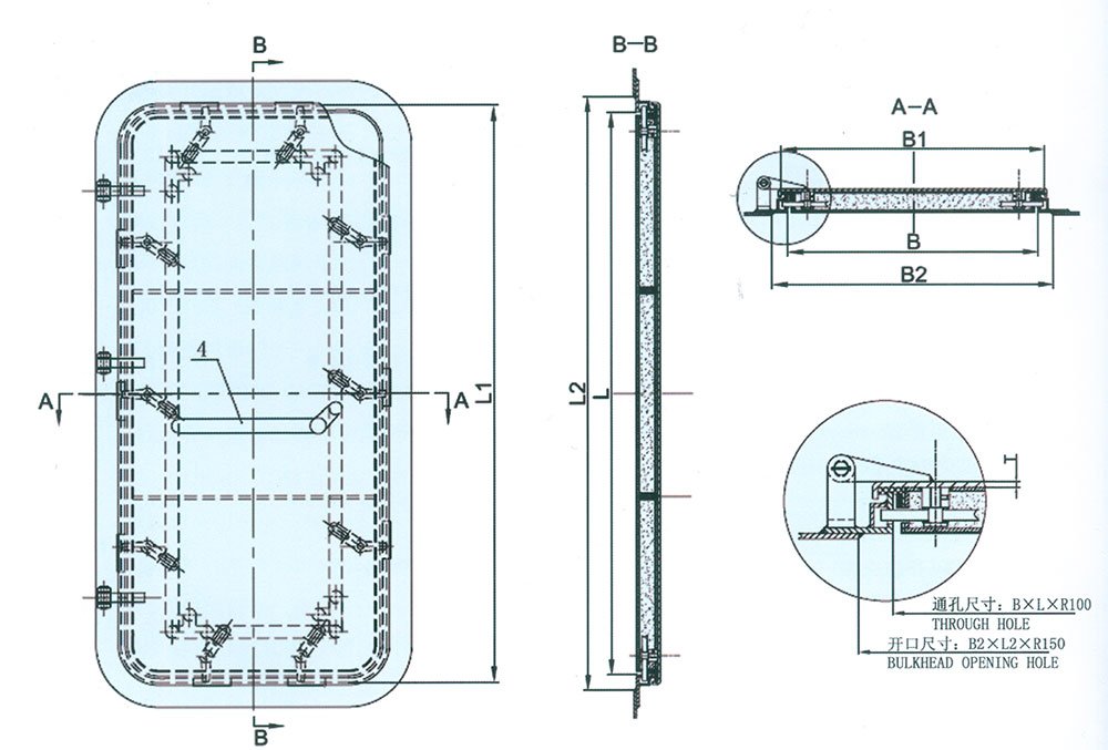Wuxi Xinfan Marine Equipment Class A-60 Steel Fire Door Type: XF028-A-00