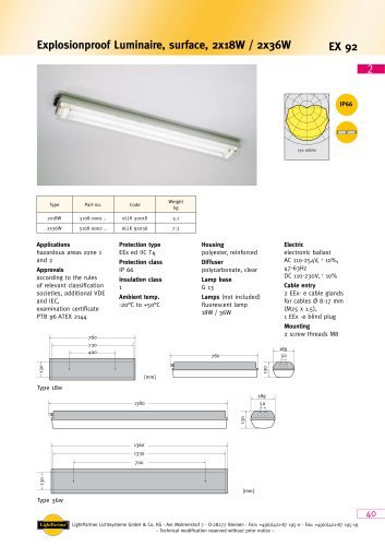 LIGHTPARTNER 51080001... EX 92 2x18