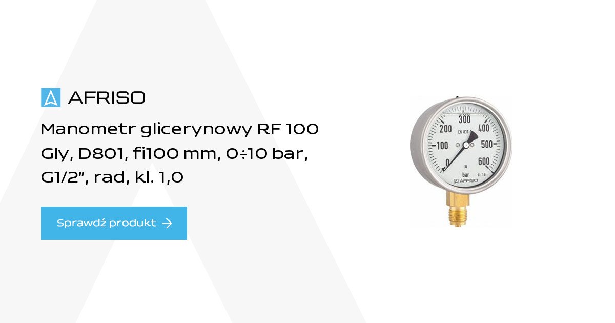 AFRISO Glycerine filled Bourdon tube pressure gauges RF100Gly | 85215801
