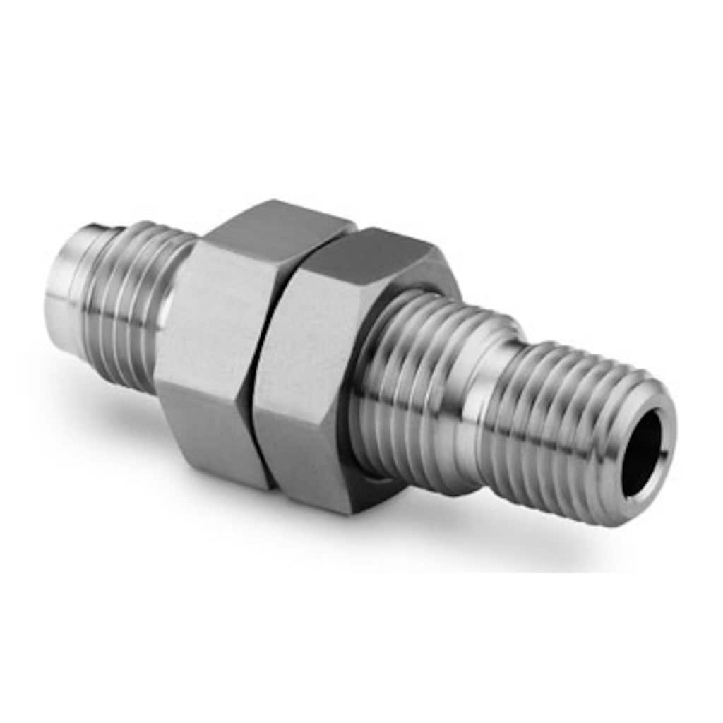 Swagelok 316 Stainless Steel VCR Face Seal Fitting, Male NPT Bulkhead Connector Body, 1/4 in. VCR x 1/4 in. MNPT