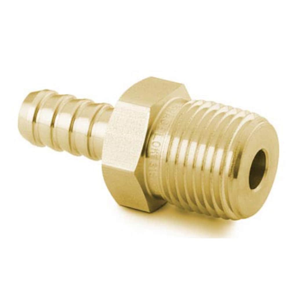 Swagelok Brass Hose Connector, 1/8 in. Male NPT, 3/16 in. Hose ID