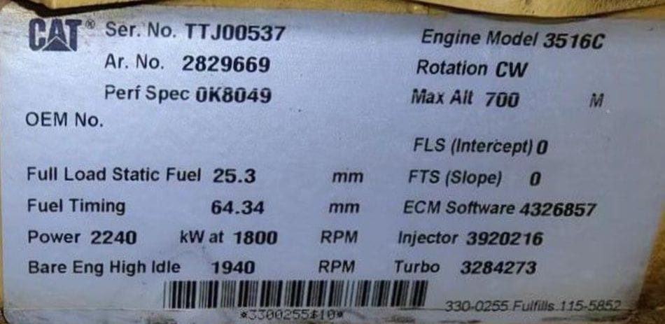 Caterpillar Cat 3516C Marine Propulsion