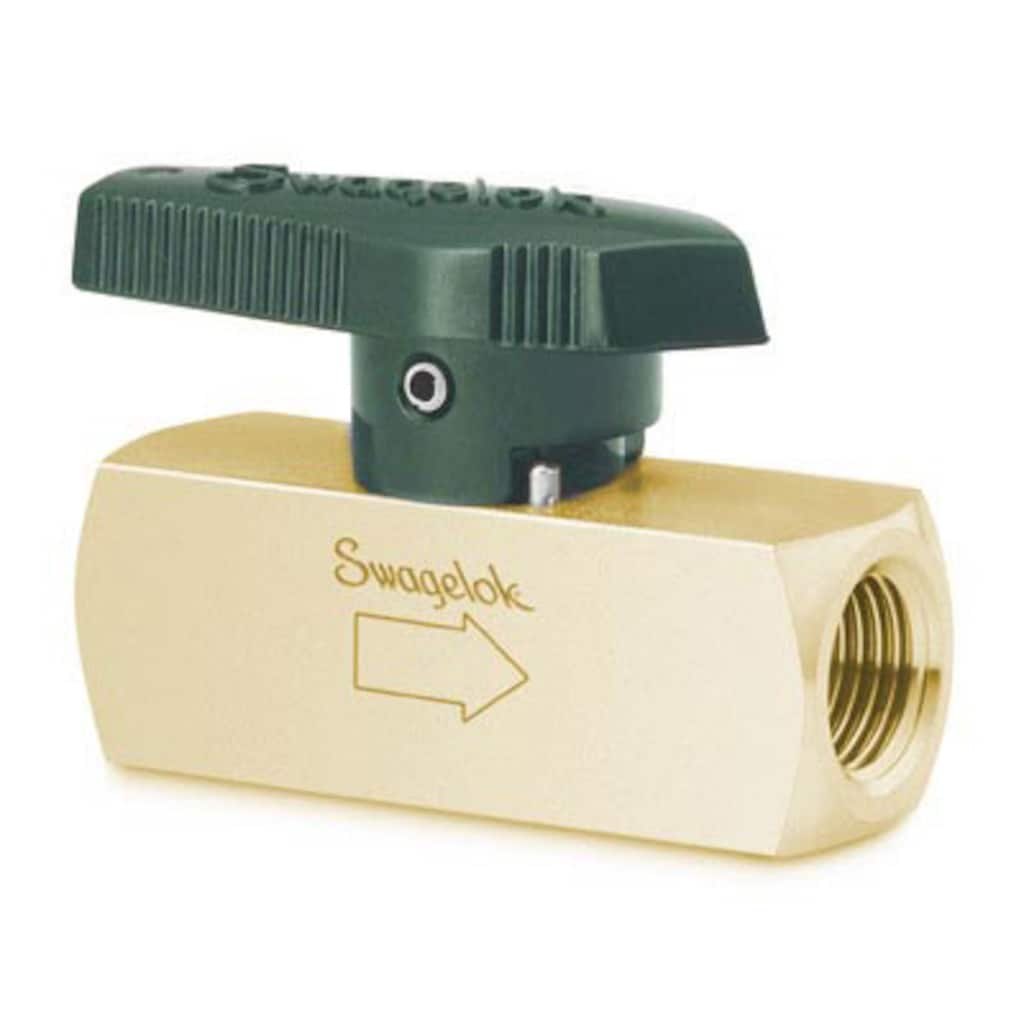 Swagelok Brass Quarter-Turn Instrument Plug Valve, 1/2 in. FNPT, 2.7 Cv