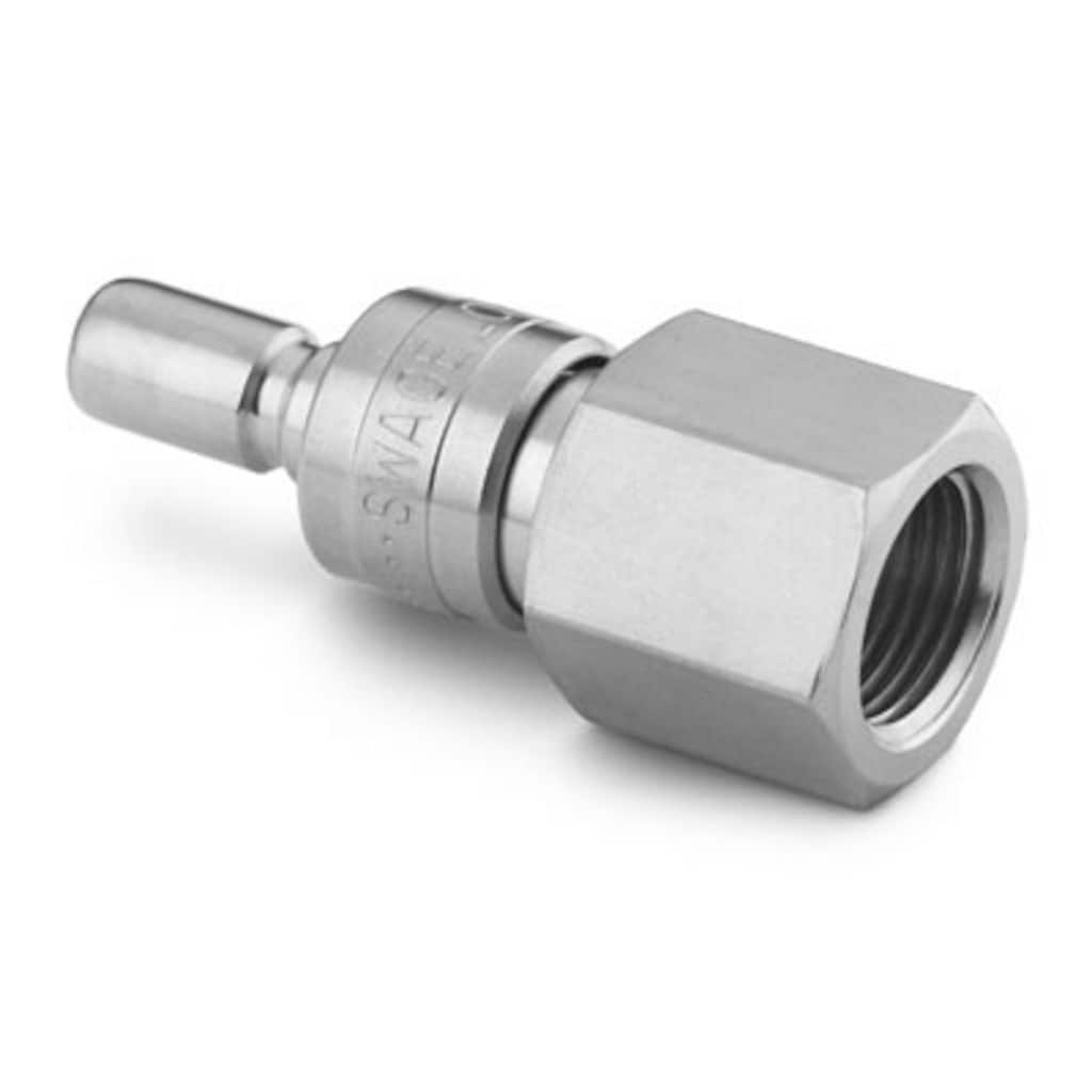 Swagelok Schnellkupplungsstecker, Edelstahl, nicht absperrend, 1/2 Zoll NPT-Innengewinde, Cv 2,0