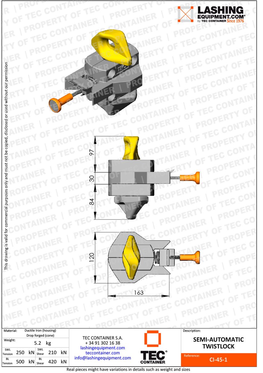 ISS Equipment Semi-Automatic Twistlock TLSA