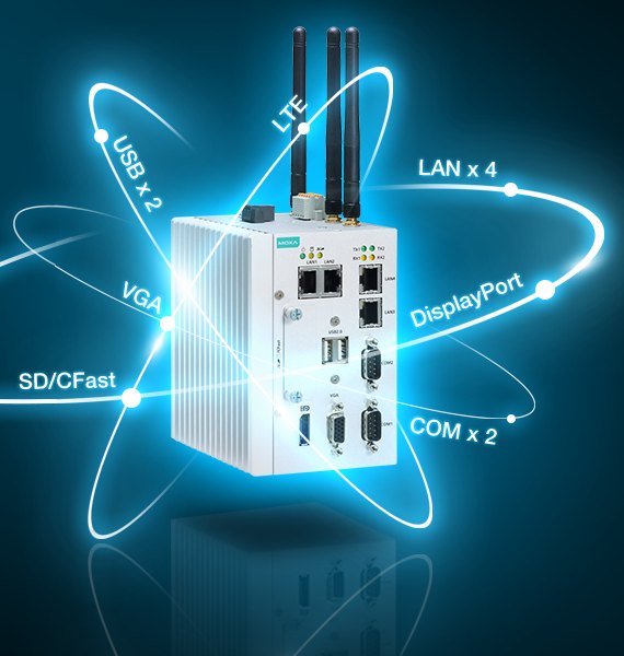 Moxa Quad-core fanless DIN-rail automation computer MC-1100 Series