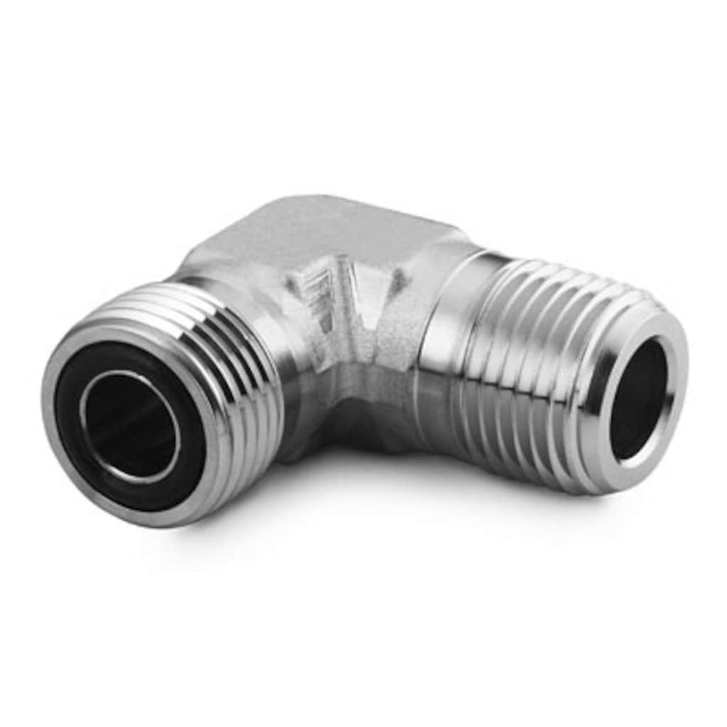 Swagelok Stainless Steel VCO O-Ring Face Seal Fitting, Male NPT Elbow, 1/2 in. VCO Fitting x 1/2 in. MNPT