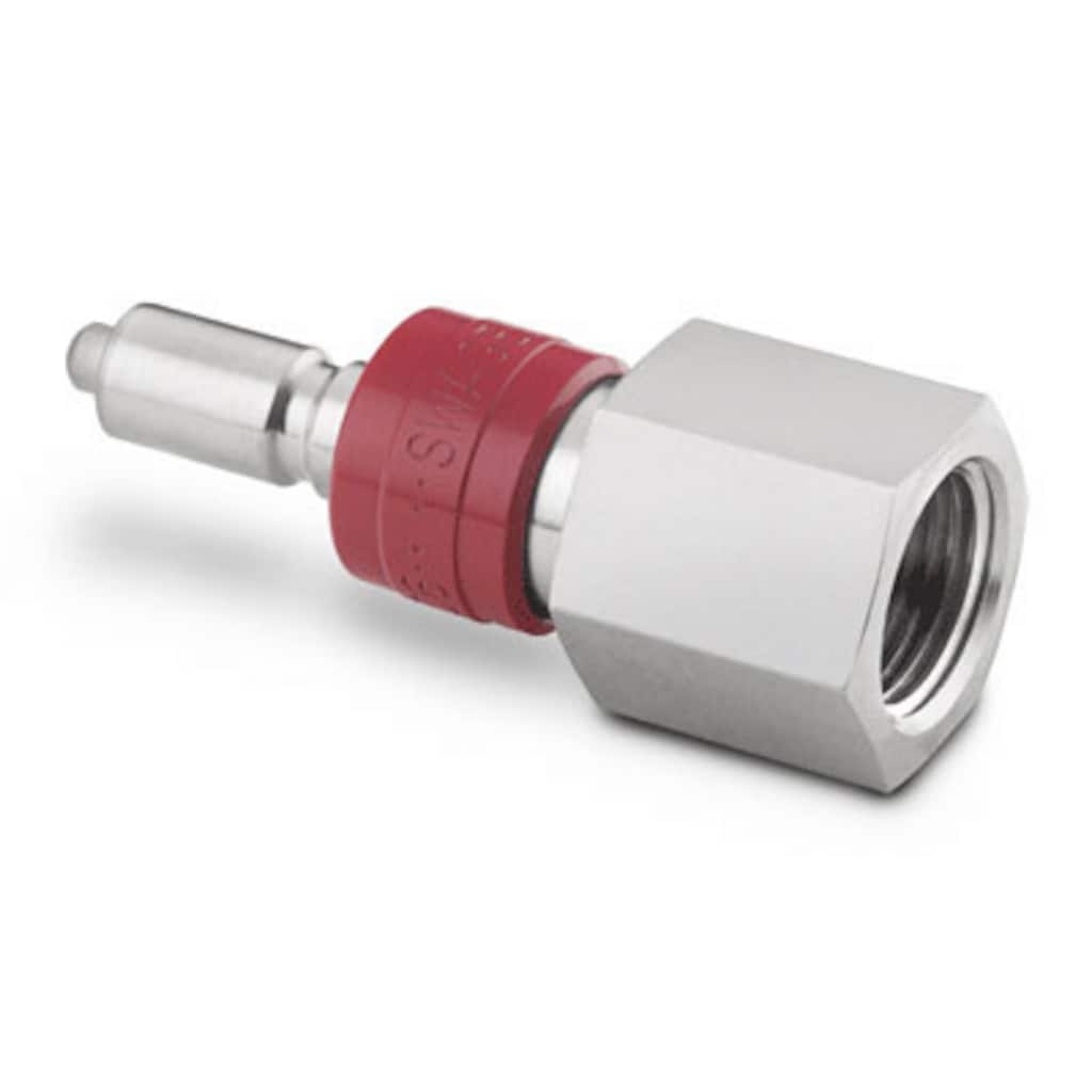 Swagelok Stainless Steel Instrumentation Quick Connect Stem with Valve, 0.2 Cv, 1/8 in. Female NPT