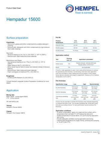 Hempel HEMPADUR 15600 and HEMPADUR 15601