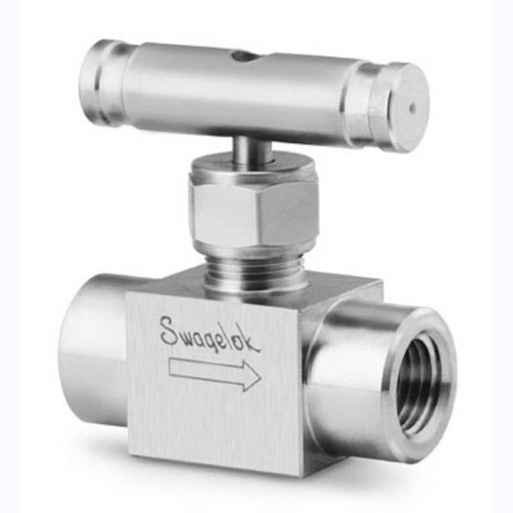 Swagelok Stainless Steel Integral Bonnet Needle Valve, 0.73 Cv, 1/2 in. FNPT, Vee Stem