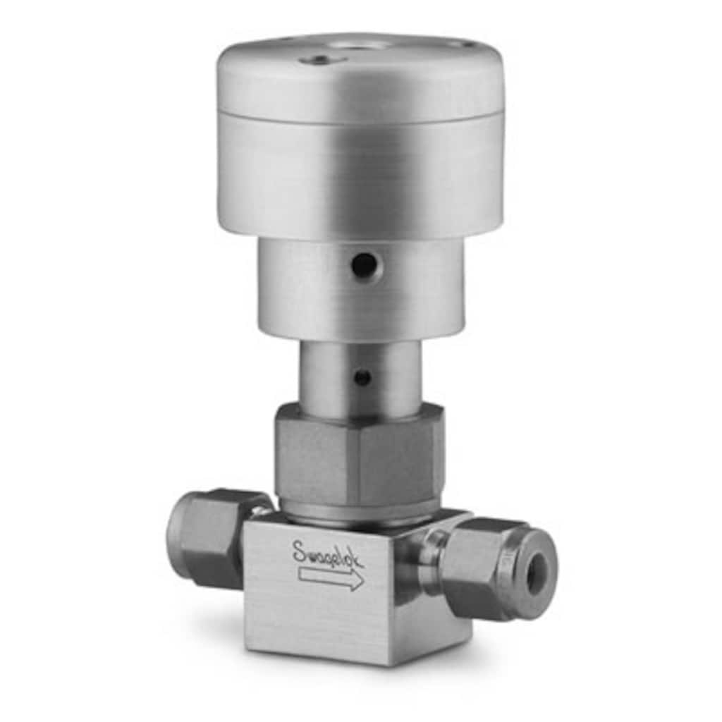 Swagelok Stainless Steel Bellows Sealed Valve, Gasketed, PCTFE Stem Tip, 3/8 in. Swagelok Tube Fitting, SC-11 Cleaned, NO Actuator