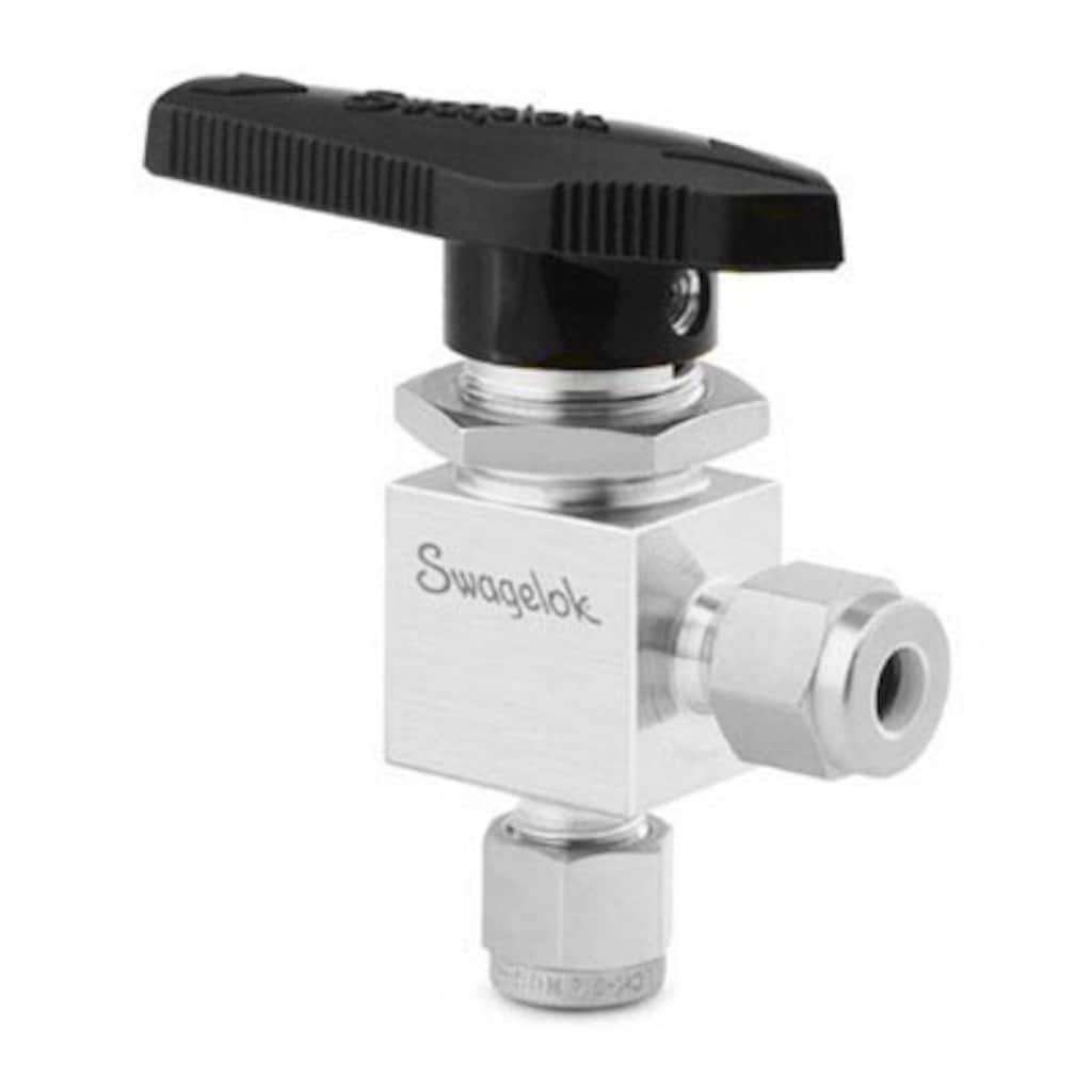 Swagelok Stainless Steel 1-Piece 40 Series Angle Pattern Ball Valve, 4.6 Cv, 1/2 in. Swagelok Tube Fitting