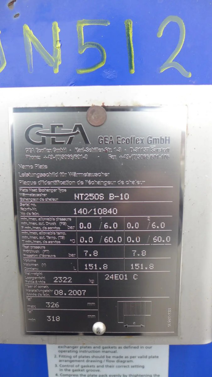 GEA NT 250 3000kW Jacket water cooling