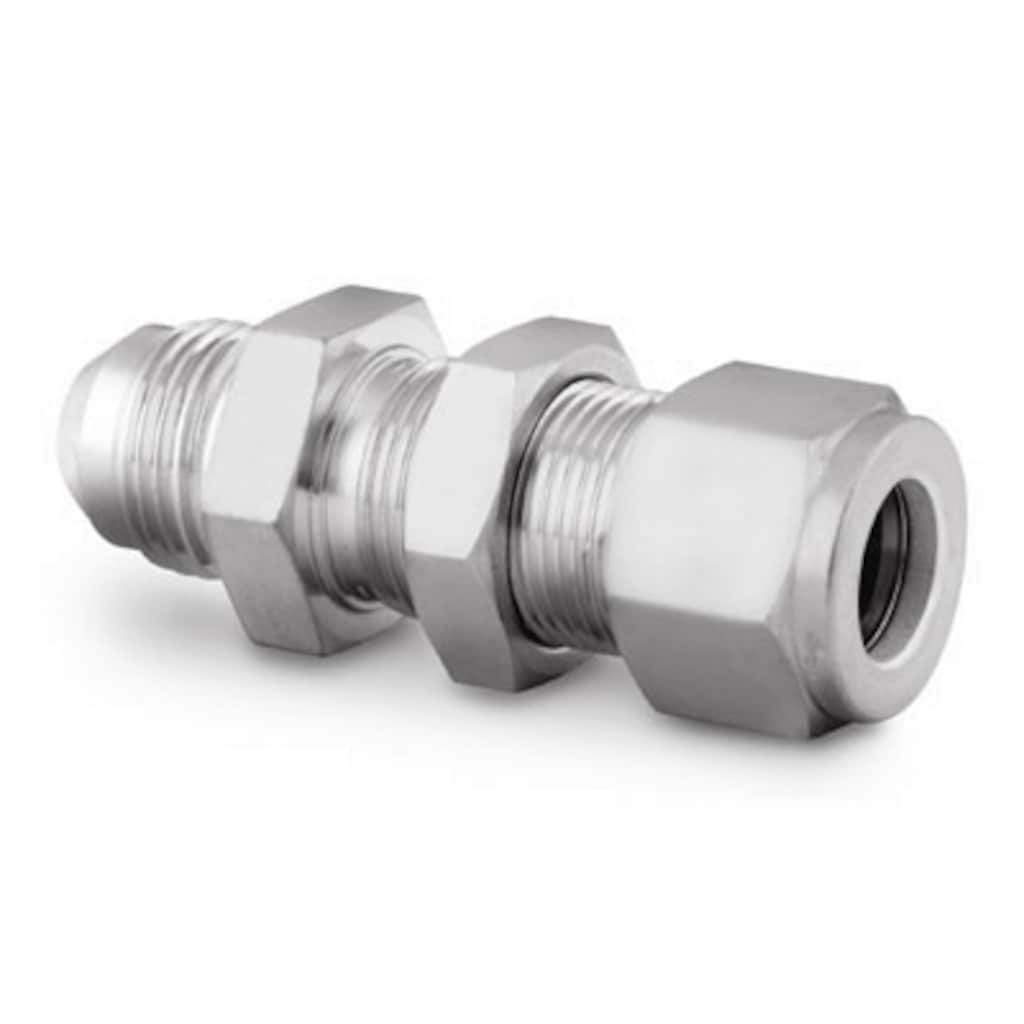 Swagelok Stainless Steel Swagelok Tube Fitting, Bulkhead Union, 1/2 in. Tube OD x 1/2 in. AN Tube Flare