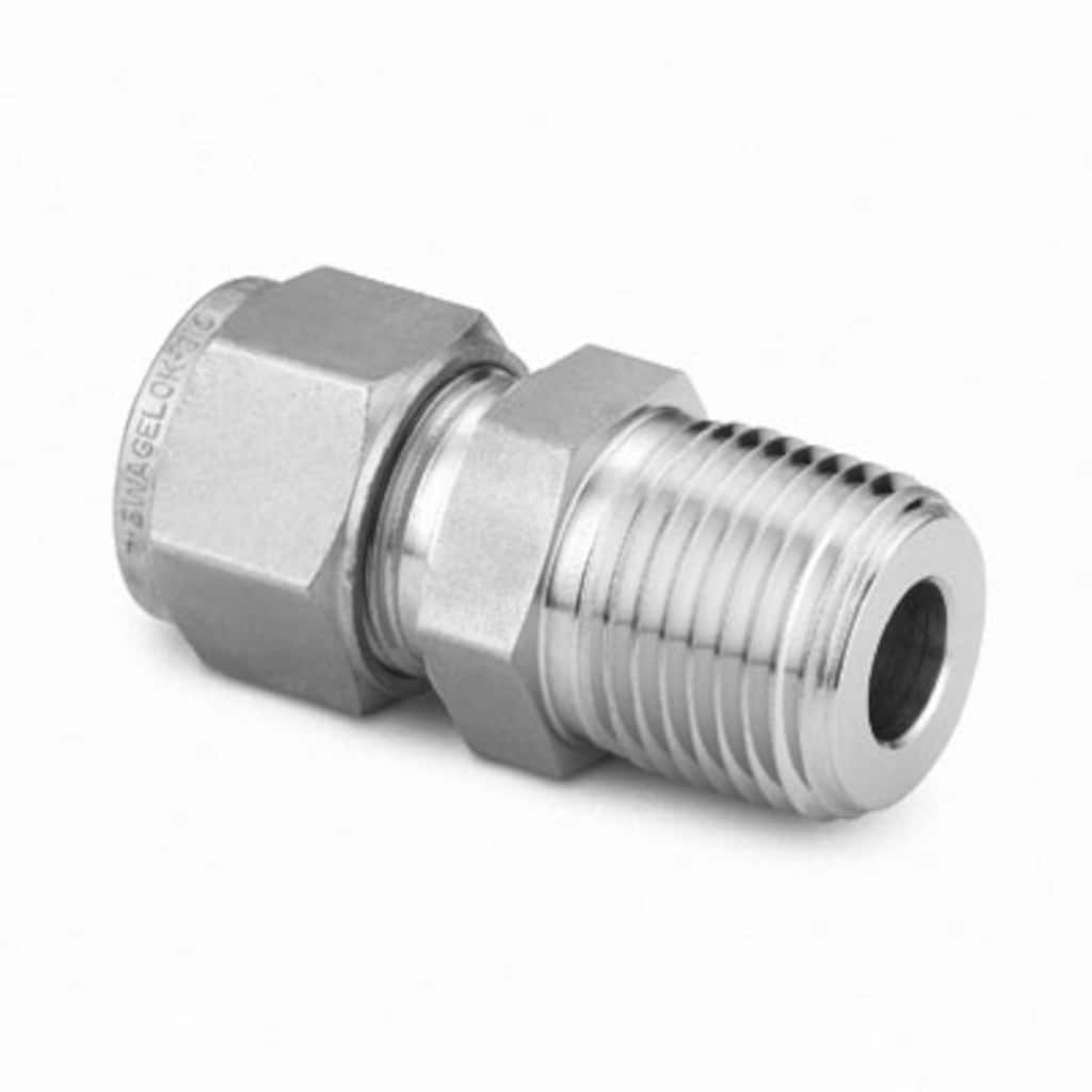 Swagelok Stainless Steel Swagelok Tube Fitting, Male Connector, 25 mm Tube OD x 1 in. Male NPT