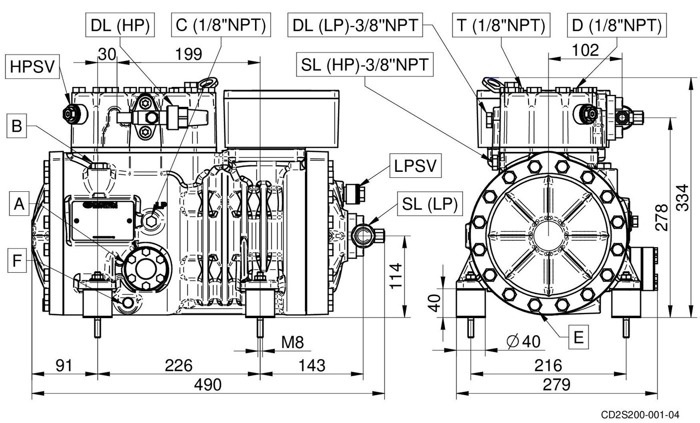 Dorin CD 2S Series – two-stage transcritical CO2 (e.g. CD2S300, CD2S360)