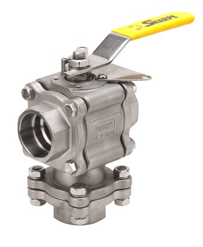 Sharpe Series D84 - Standard Port, 3-Piece, Diverter Ball Valves - Class 600 & 300