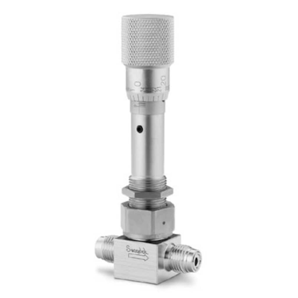 Swagelok Vanne de réglage fin à soufflet en acier inoxydable, soudée, embout de tige de réglage fin, raccord VCR Swagelok mâle 1/4 po