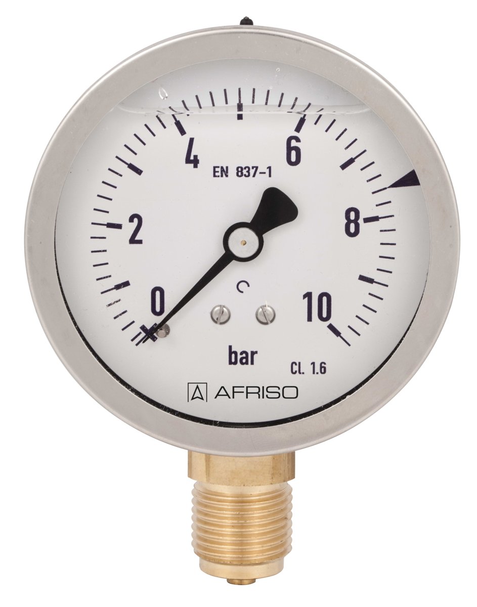 AFRISO Glycerine filled Bourdon tube pressure gauges RF80EGly | 85151712