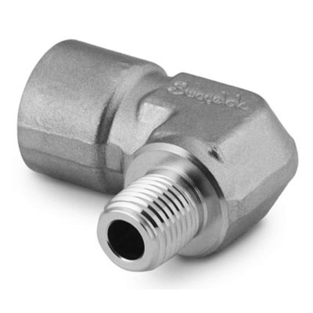 Swagelok Stainless Steel Pipe Fitting, Reducing Street Elbow, 1/2 in. Female NPT x 1/4 in. Male NPT