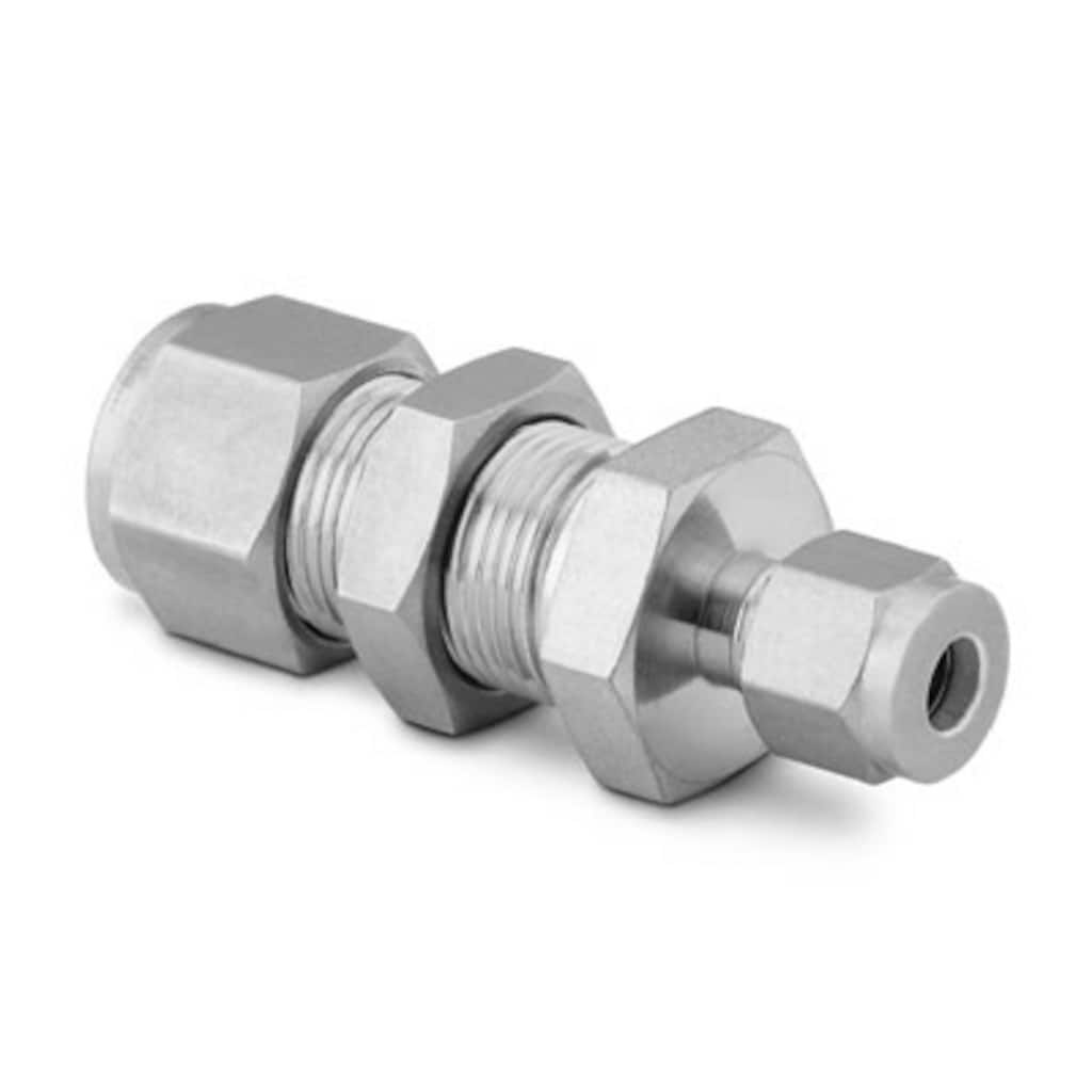 Swagelok Stainless Steel Swagelok Tube Fitting, Bulkhead Reducing Union, 10 mm x 3/8 in. Tube OD