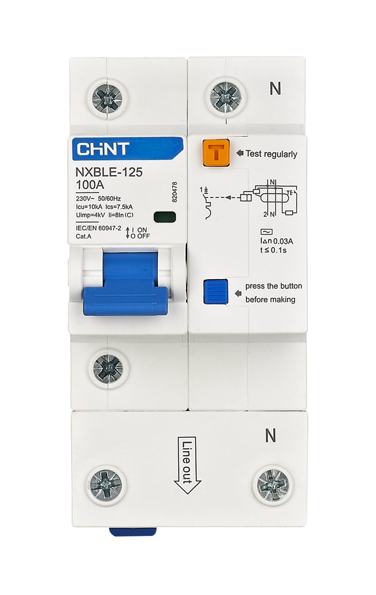 Chint NXBLE-125 Residual Current Operated Circuit Breaker (RCBO)