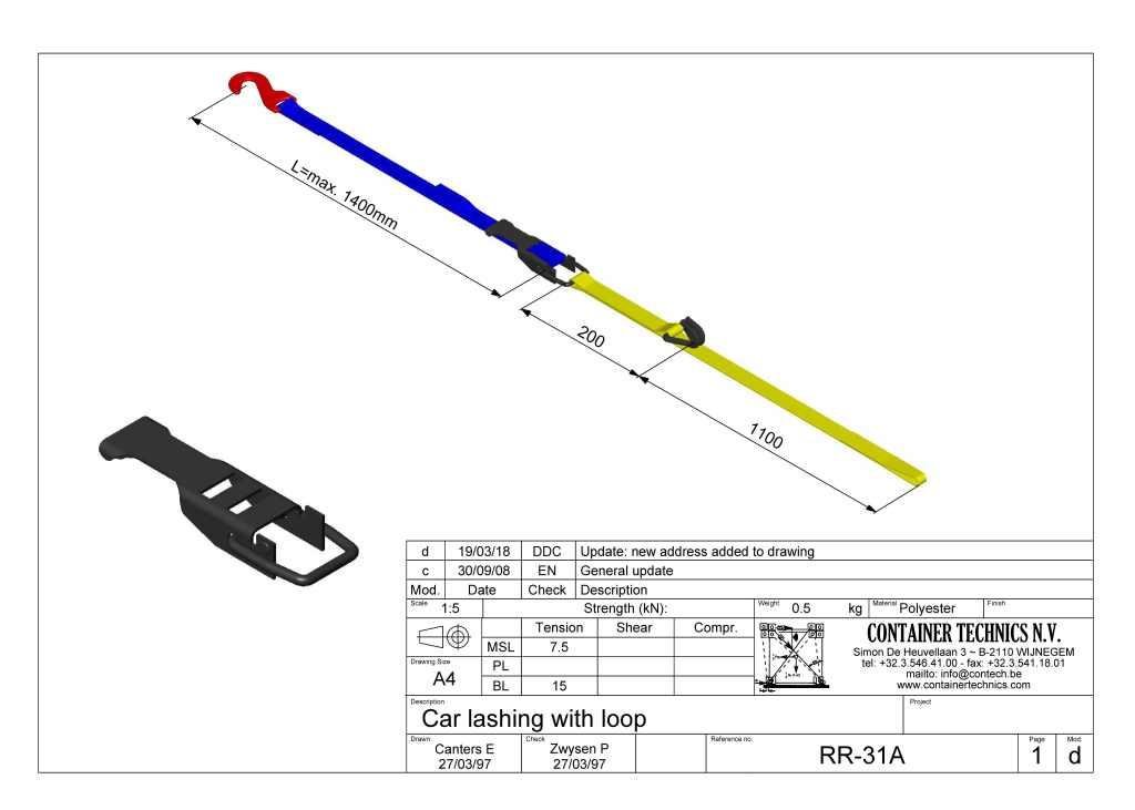 Container Technics Carlashing with loop RR-31A/15