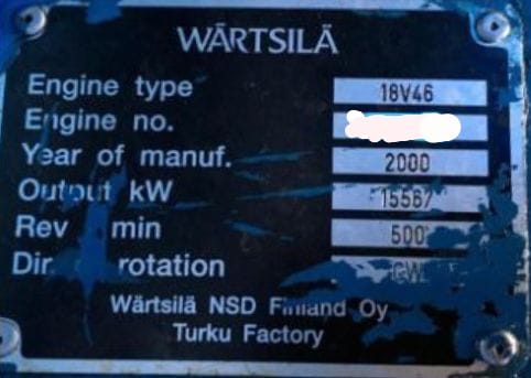 Wärtsilä 18VW46-GS-50Hz