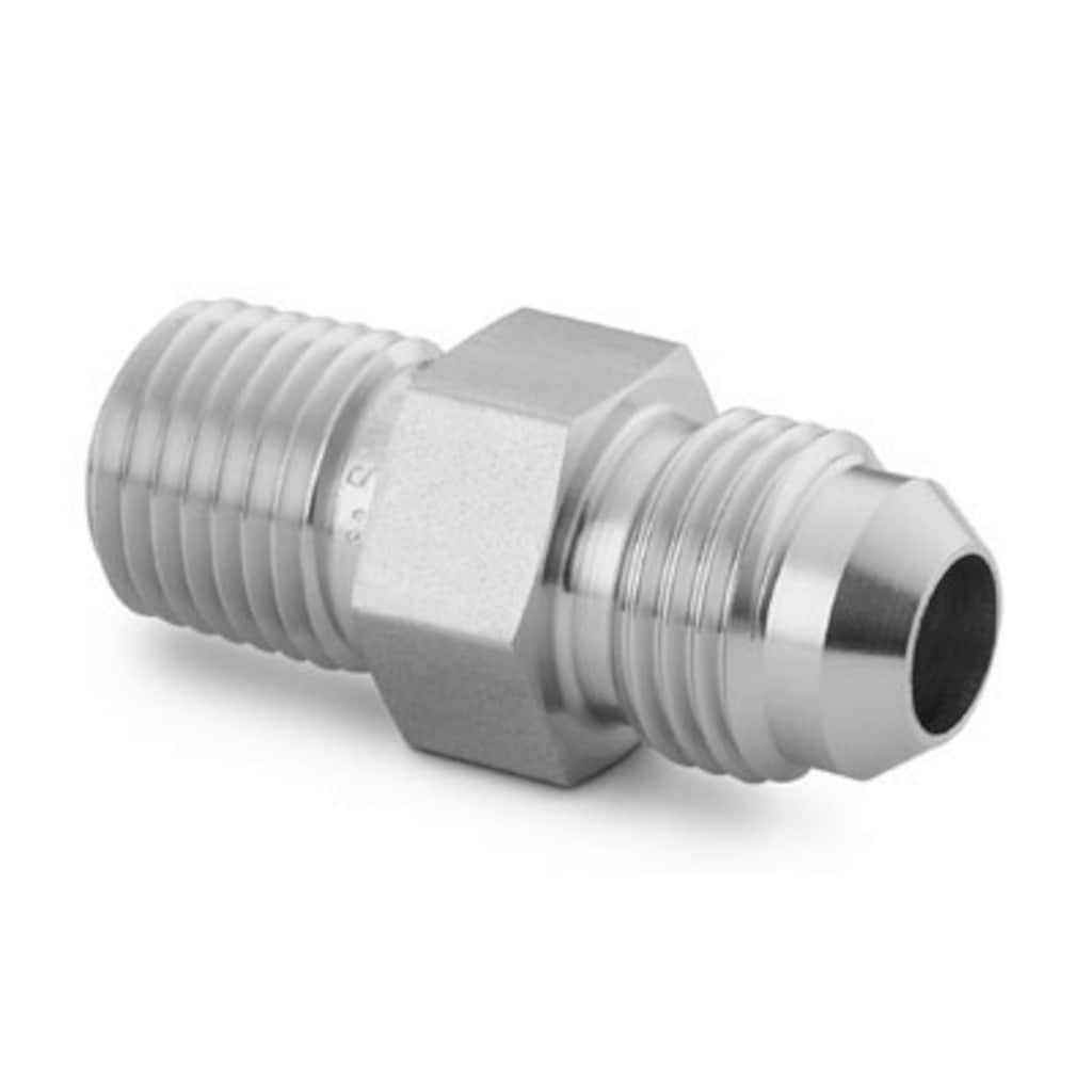 Swagelok Stainless Steel Pipe Fitting, Adapter, 9/16-18 Male JIC Thread x 1/4 in. Male NPT