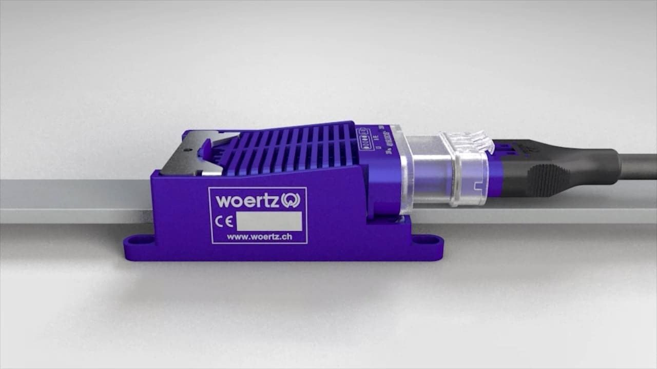 WOERTZ Connecting or branching box with 5 x 16 mm² flat cable of halogen free compound