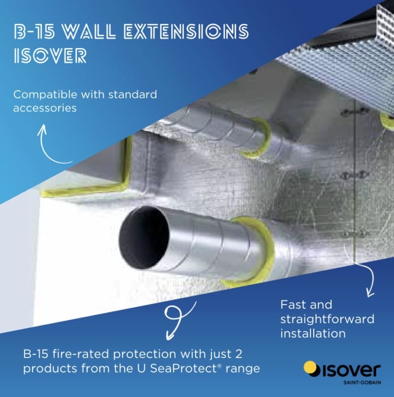 SAINT-GOBAIN ISOVER G+H B-15 extended wall with combustible pipe penetration