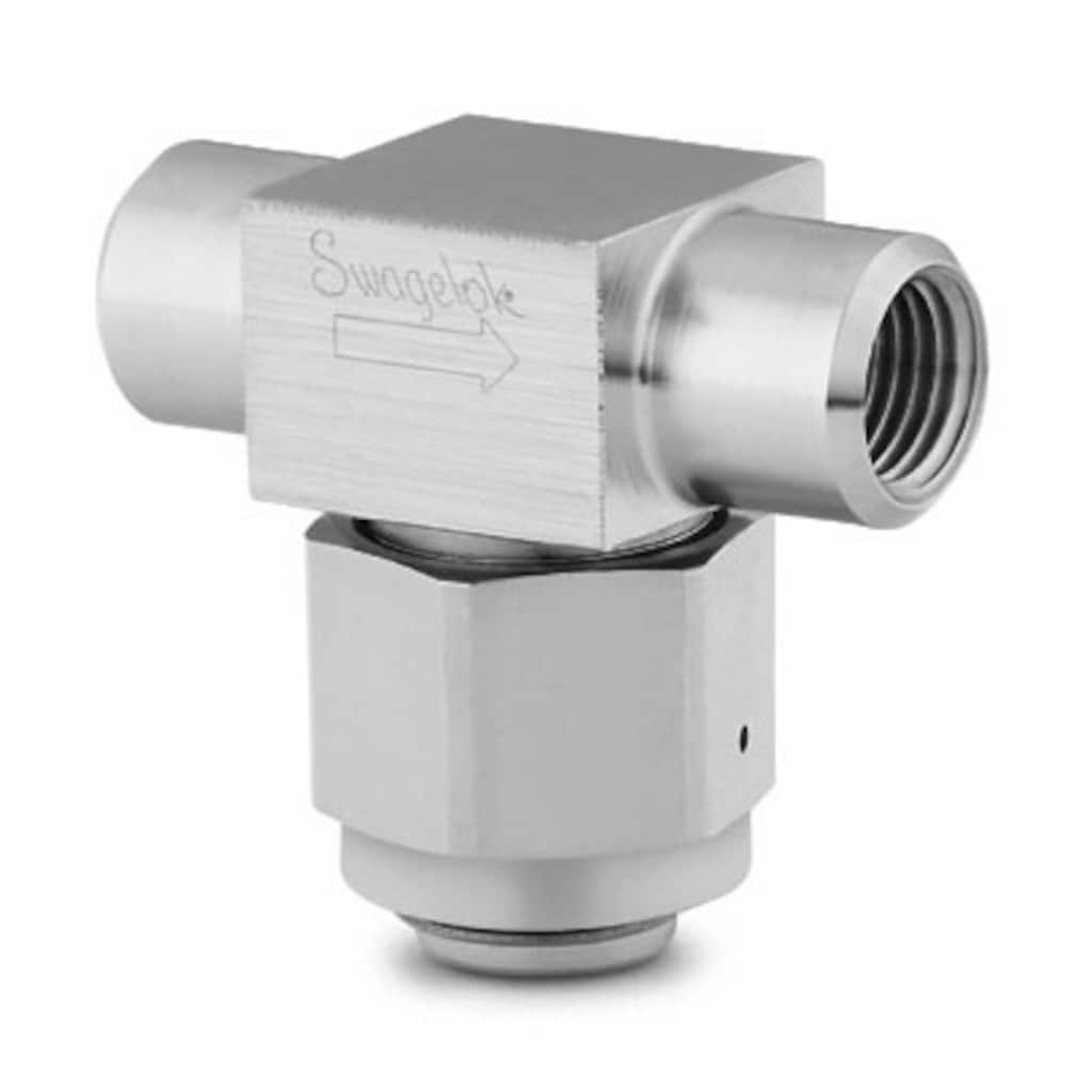 Swagelok Filtro de partículas en te de Acero inox., 1/4 pulg. NPT Hembra, Sin elemento filtrante