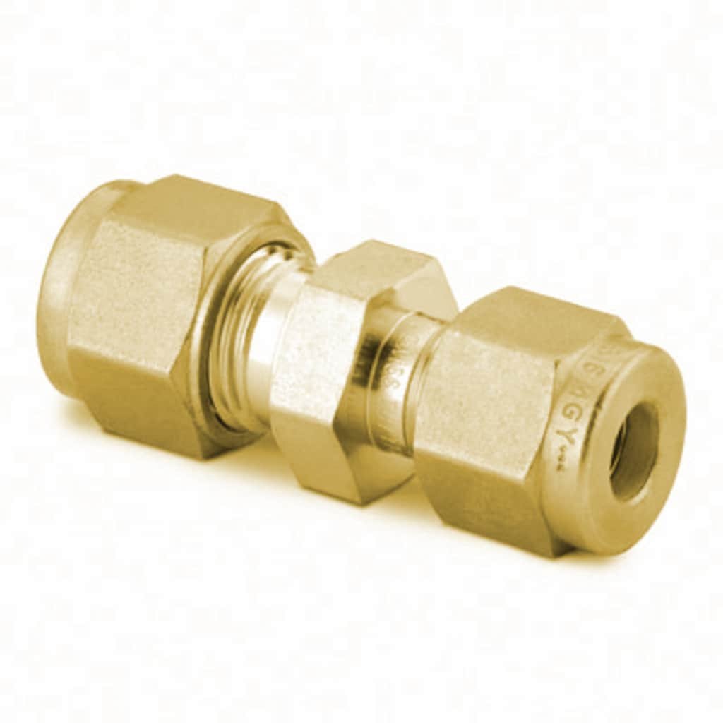 Swagelok Brass Swagelok Tube Fitting, Union, 6 mm x 1/4 in. Tube OD