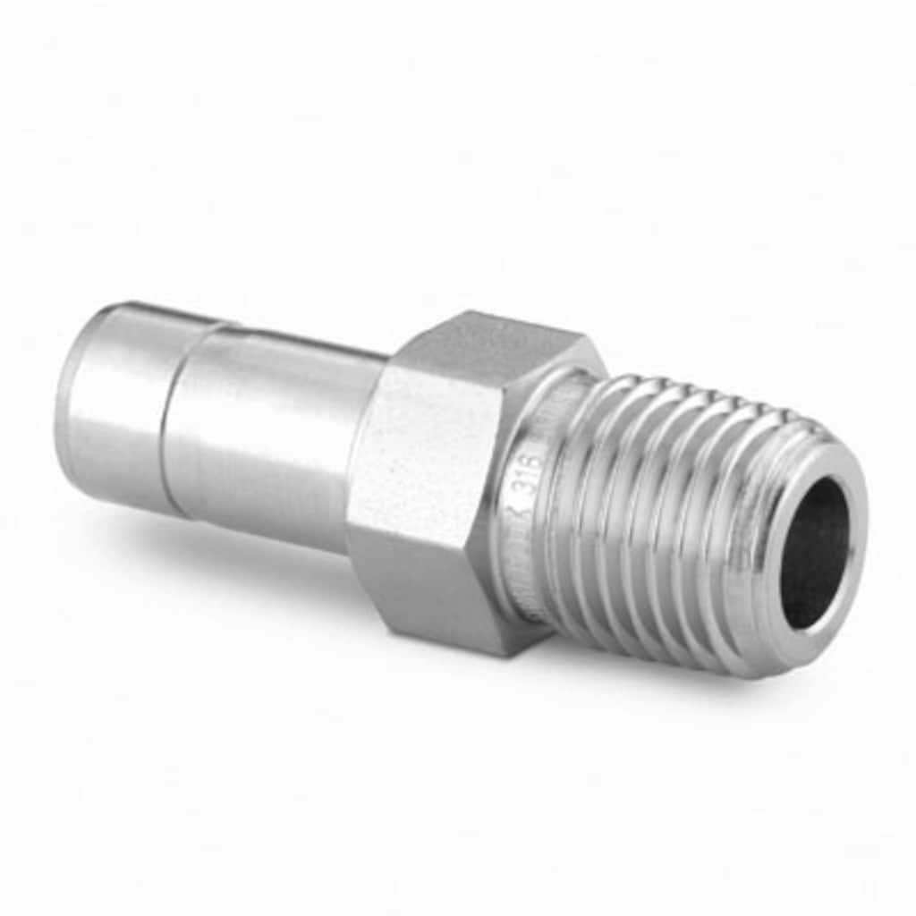 Swagelok Stainless Steel Swagelok Tube Fitting, Male Tube Adapter, 12 mm Tube OD x 1/2 in. Male NPT