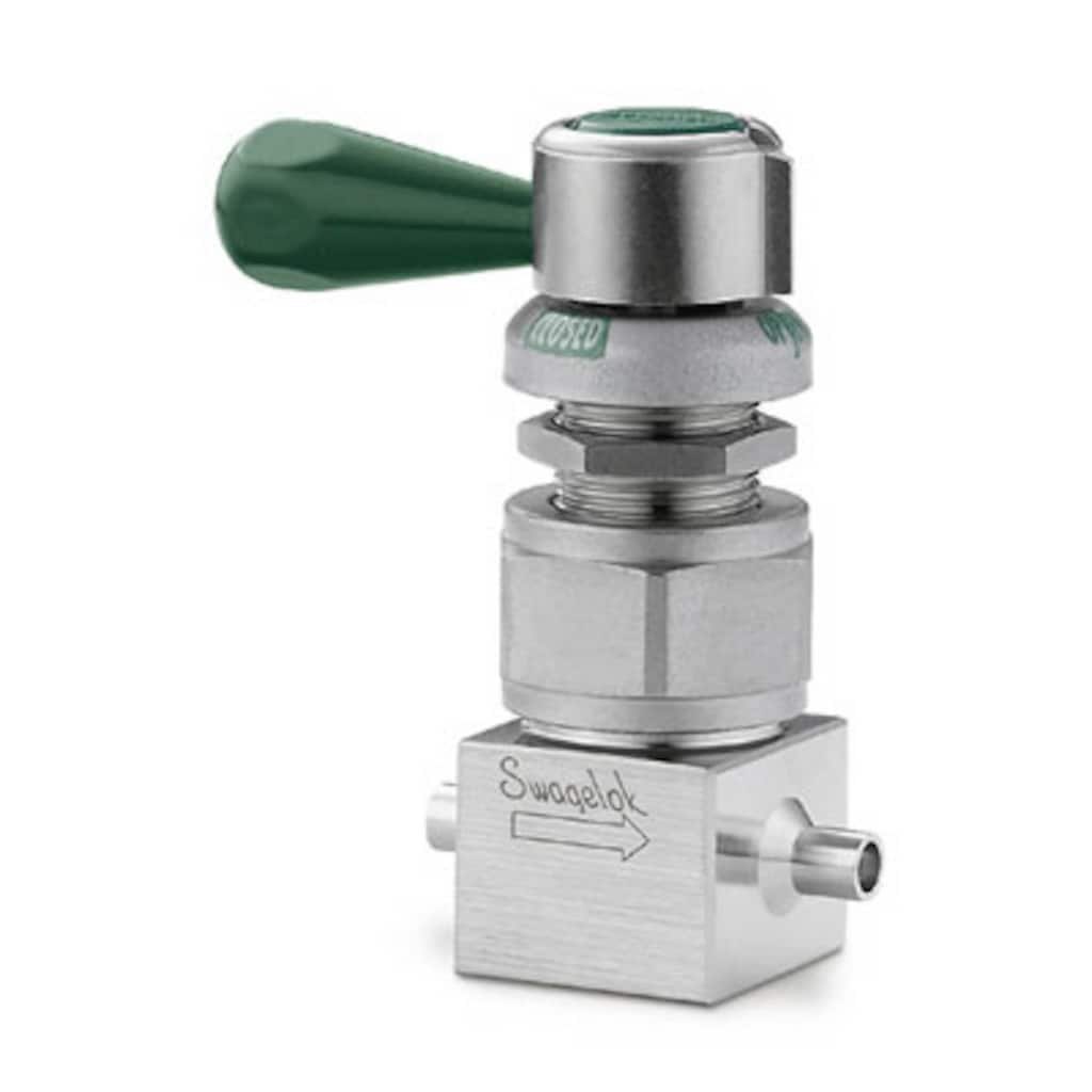 Swagelok Hochreines Membranventil, Edelstahl 316L VAR, Cv 0,14, 1/4 Zoll Rohrstumpfschweißende, Hebelgriff