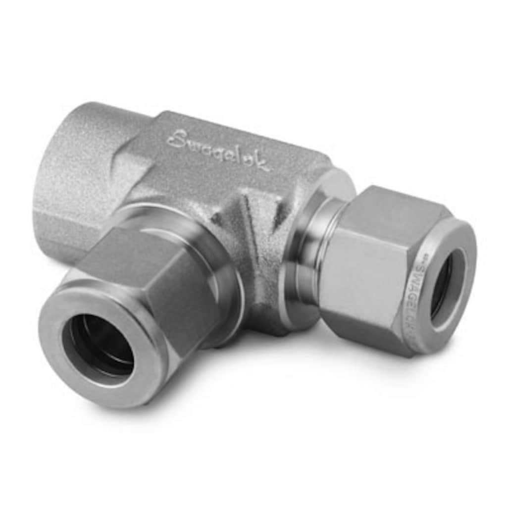 Swagelok Stainless Steel Swagelok Tube Fitting, Female Run Tee, 1/4 in. Tube OD x 1/4 in. Female NPT x 1/4 in. Tube OD