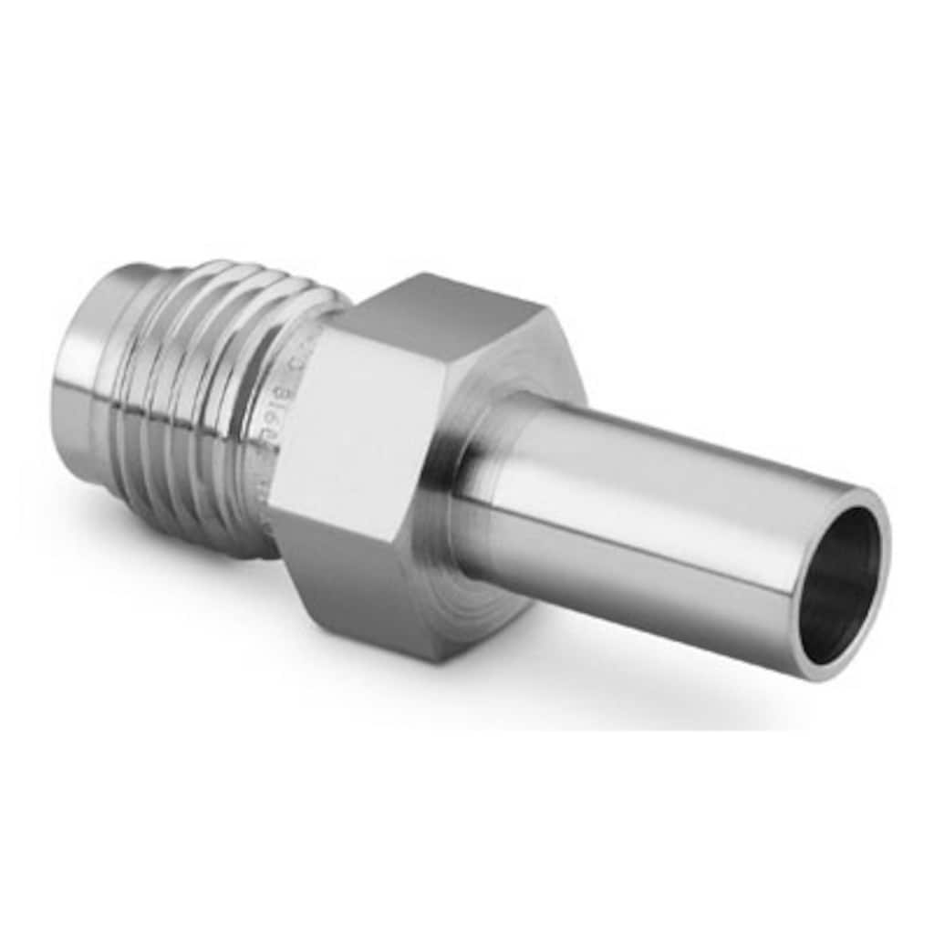 Swagelok 316L VAR High Flow VCR Fitting, Tube Butt Weld Body, 1/4 in. HVCR x 3/8 in. TBW, 0.75 in. (19.1 mm) Ext