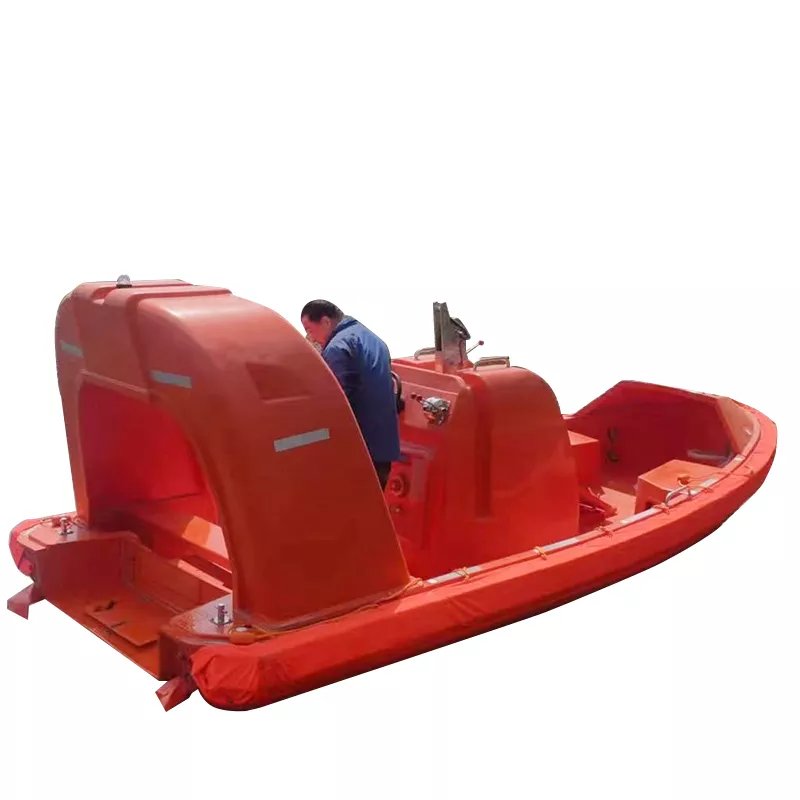 Palfinger Marine Safety Model FRSQ 700 A, 7.287 m x 2.662 m x 2.667 m, 15-person SOLAS rigid fast rescue boat of aluminum construction.
