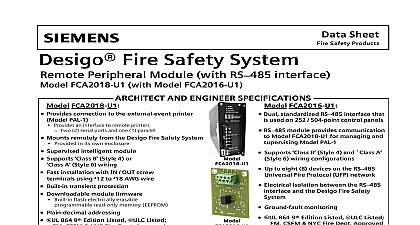 Siemens Fire Safety FCA2018-U1