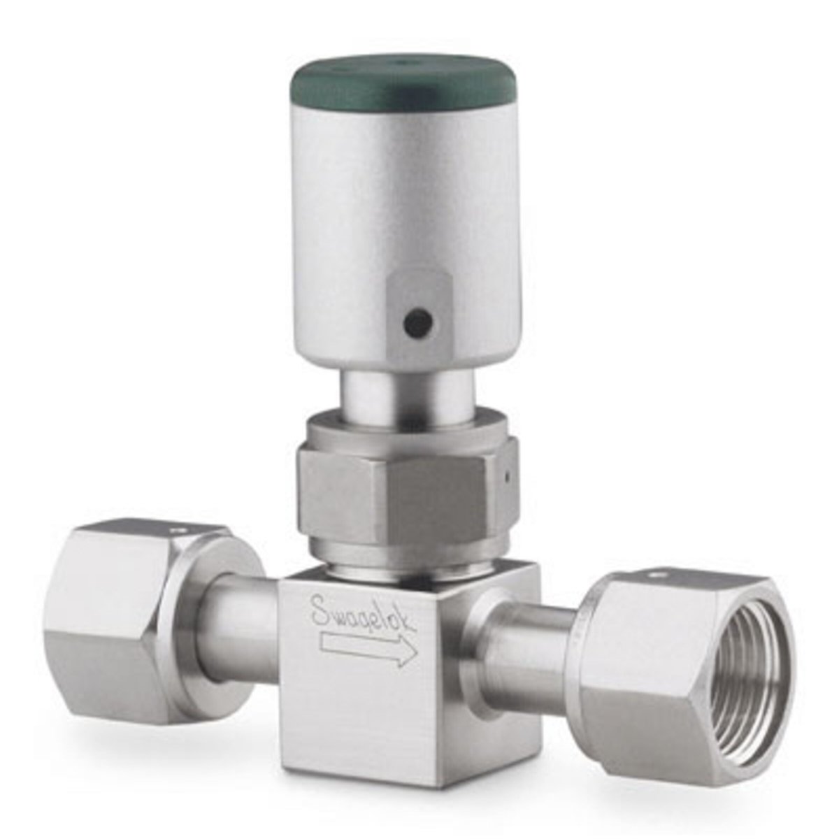 Swagelok Manifold 2 vannes à soufflet haute pureté 3 orifices configuration double en acier inoxydable 316L, raccord VCR femelle x raccord VCR femelle x raccord VCR tour