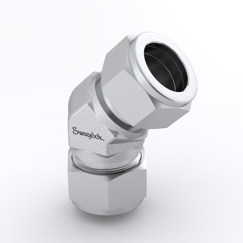 Swagelok Stainless Steel Swagelok Tube Fitting, 45° Union Elbow, 1/2 in. Tube OD