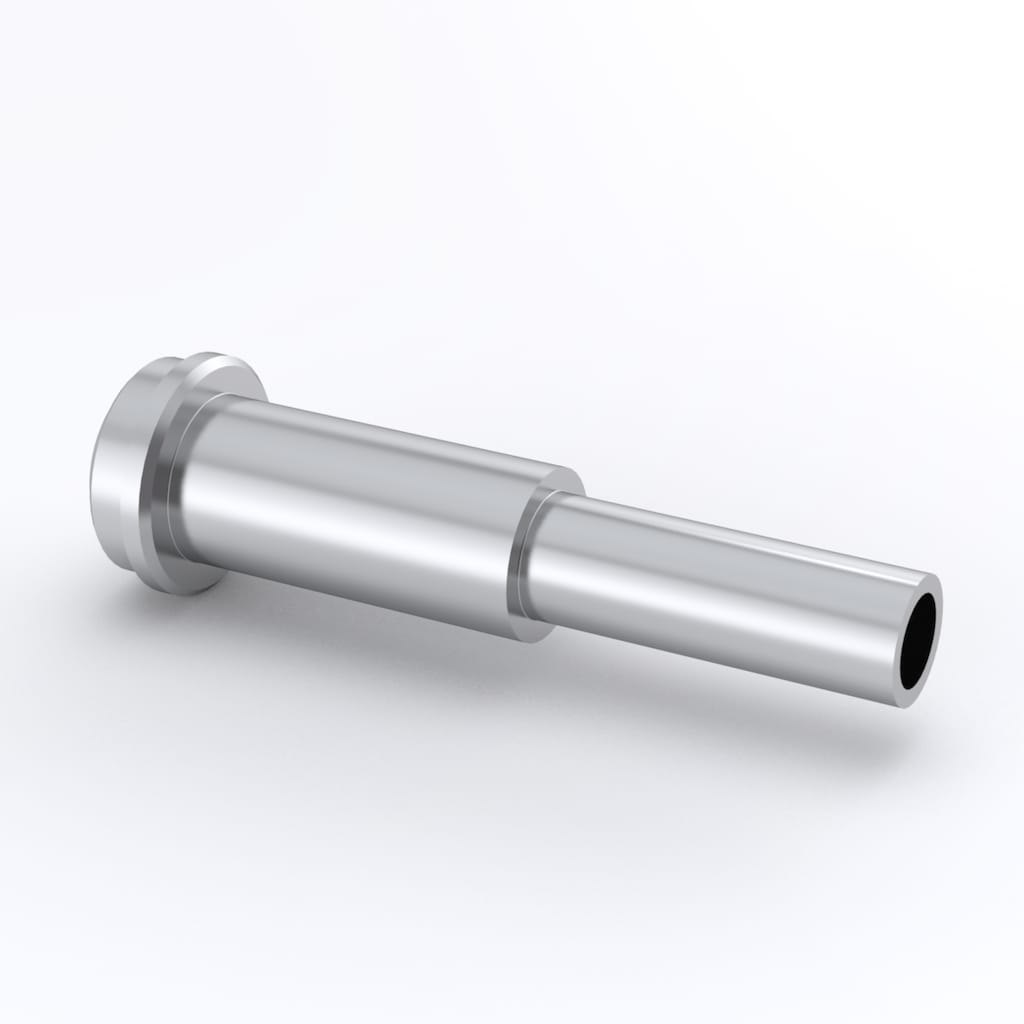 Swagelok 316L VAR VCR Face Seal Fitting, Long Tube Butt Weld Gland, 1/4 in. VCR x 6 x 1 mm TBW, 0.75 in. (19.1 mm) Ext