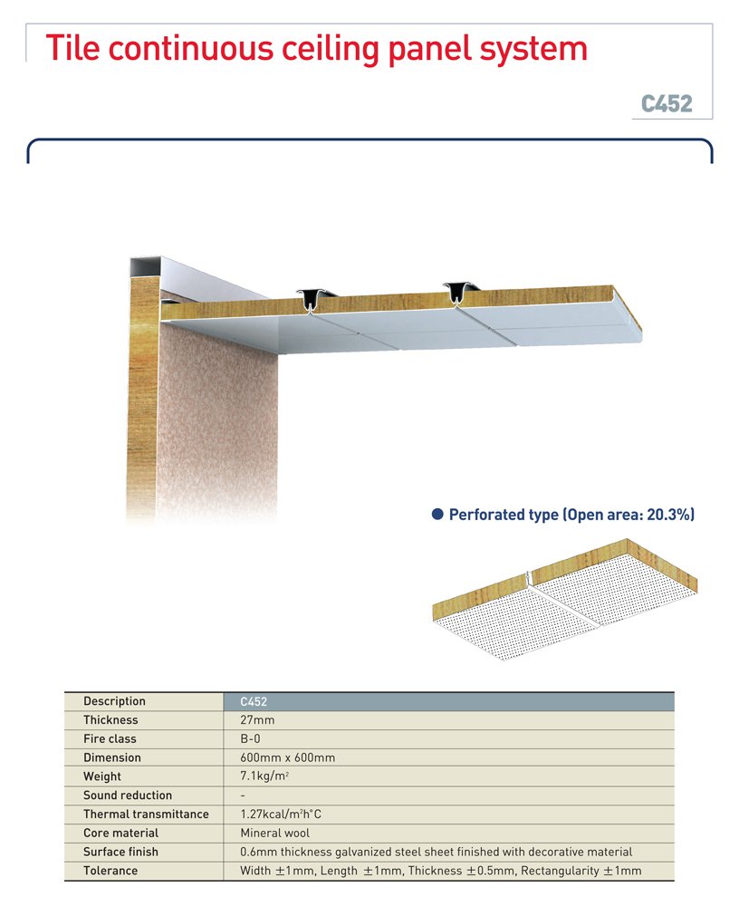 Huanan Building Materials T25A type continuous B-0 class ceiling (Extended)