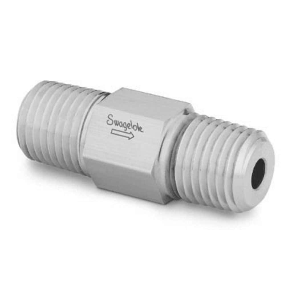 Swagelok Clapet anti-retour monobloc en acier inoxydable, pression fixe, filetage NPT mâle 1/4 po, 0,69 bar (10 psig)